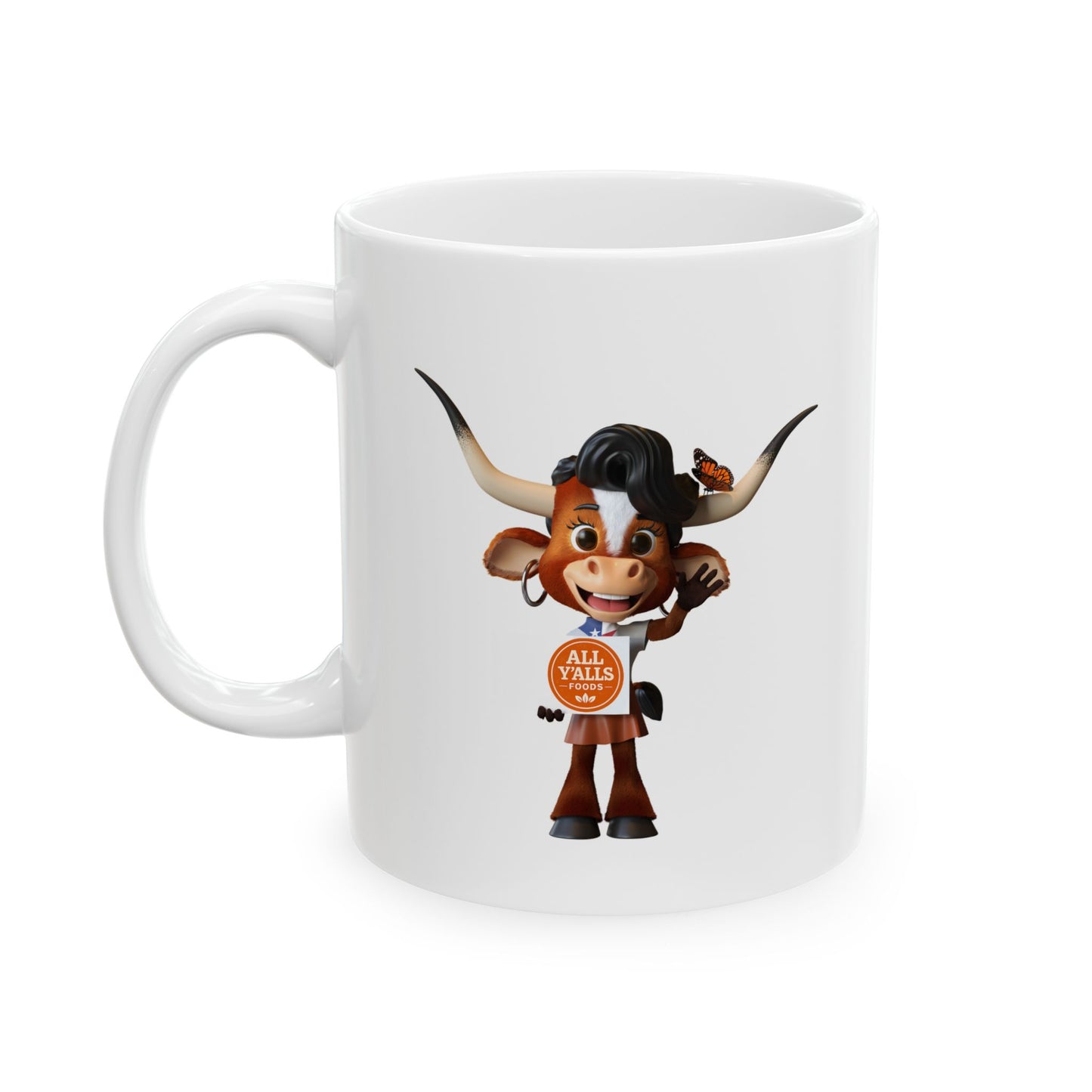 It's Jerky Y'all Longhorn Cowgirl Ceramic Mug — Funny Texas Beef Jerky Gift (11oz or 15oz)