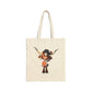 Cute Luna the Longhorn Cowgirl Tote Bag - "It's Jerky Y'all" Canvas Grocery/Market Tote