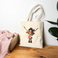 Cute Luna the Longhorn Cowgirl Tote Bag - "It's Jerky Y'all" Canvas Grocery/Market Tote