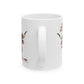 White ceramic coffee mug featuring Luna the Longhorn and the message 'Compassion, Kindness, Love,' perfect for those seeking a stylish ceramic coffee mug with a positive message.