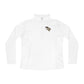 White women's quarter zip pullover with a Texas-themed design on the chest, offering a stylish and comfortable quarter zip pullover for casual or active wear.