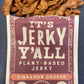 Cinnamon Churro plant-based jerky, a vegan-friendly, gluten-free snack packed with 14g of protein, ideal for those seeking delicious vegan jerky and healthy plant-based treats.