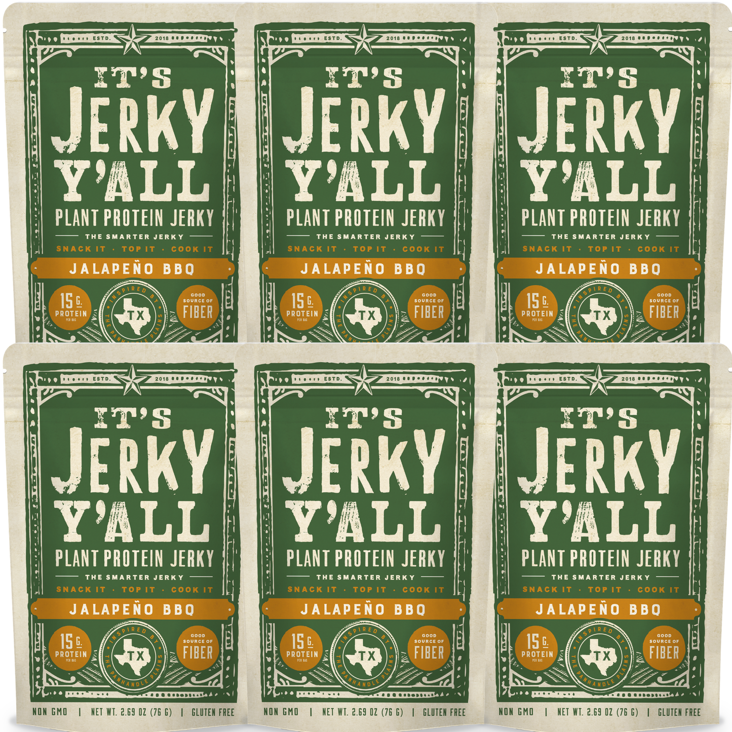 Jalapeño BBQ Jerky | Retail 6-Pack (The Smarter Jerky™)