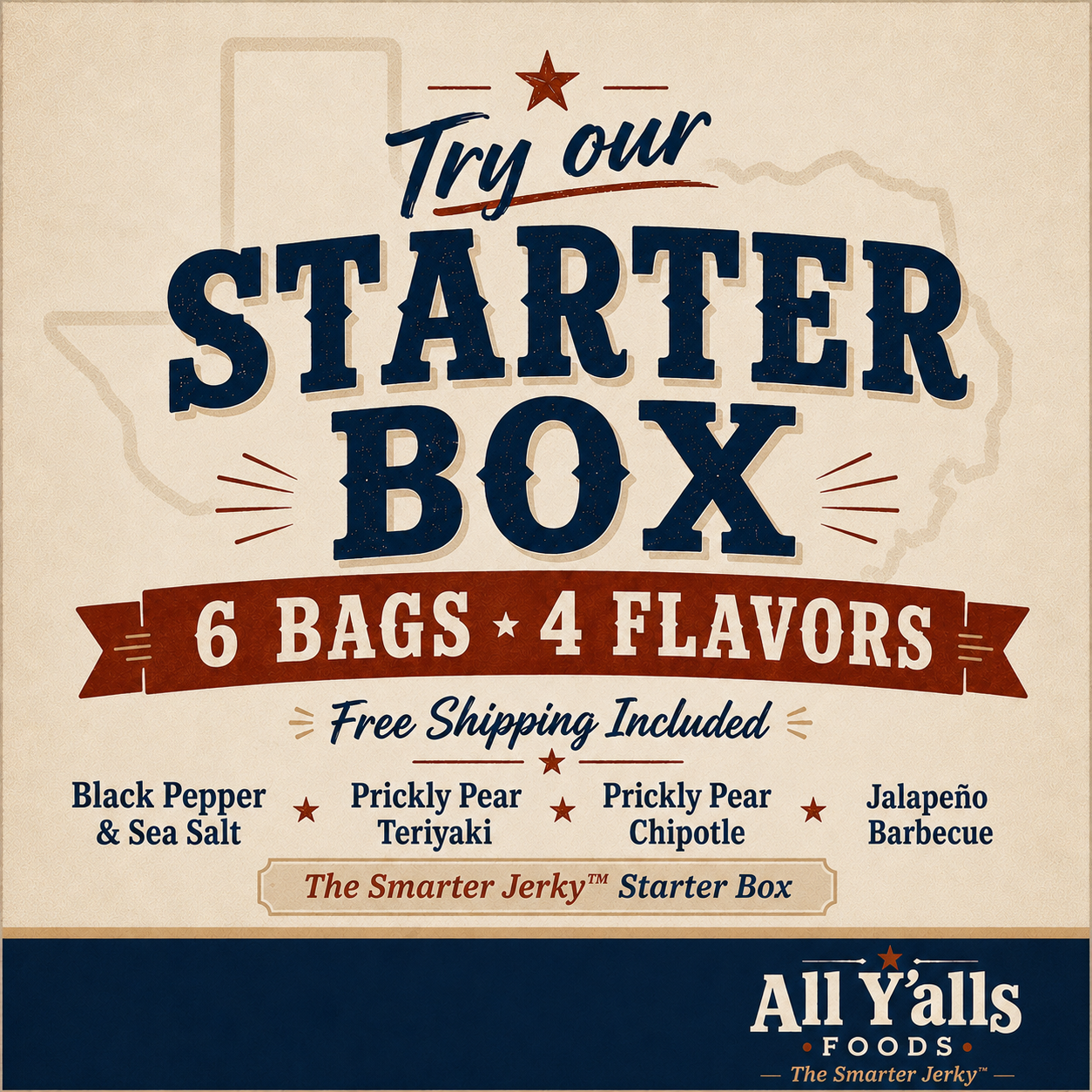 The Smarter Jerky™ Starter Box - 6 Bags, 4 Flavors